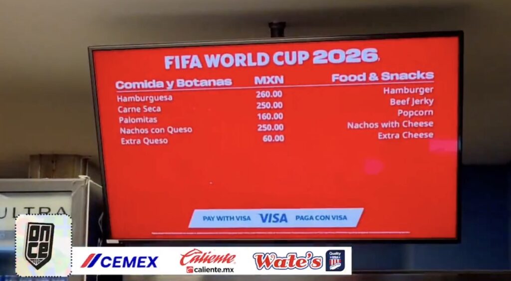 Revelan precios de alimentos y bebidas en el Estadio Monterrey