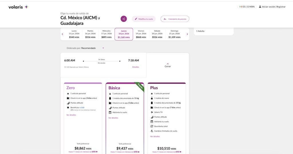 Mundial 2026: Precios de Volaris vuelo sencillo de CDMX a Guadalajara para el partido México vs Corea del Sur