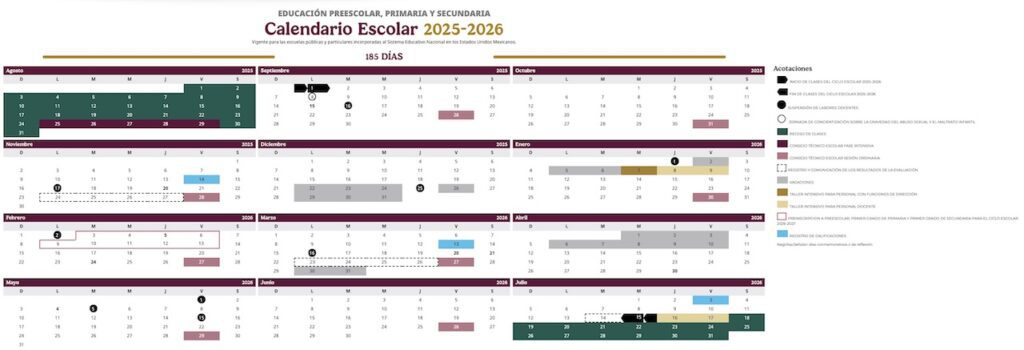 Así será el fin del ciclo 2026-2027, según el calendario oficial de la SEP. Foto: Gobierno de México