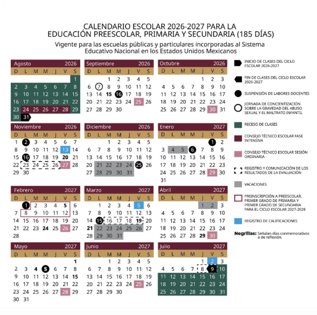 ¿Cuándo inicia el ciclo escolar 2026-2027 en Coahuila? Calendario SEP