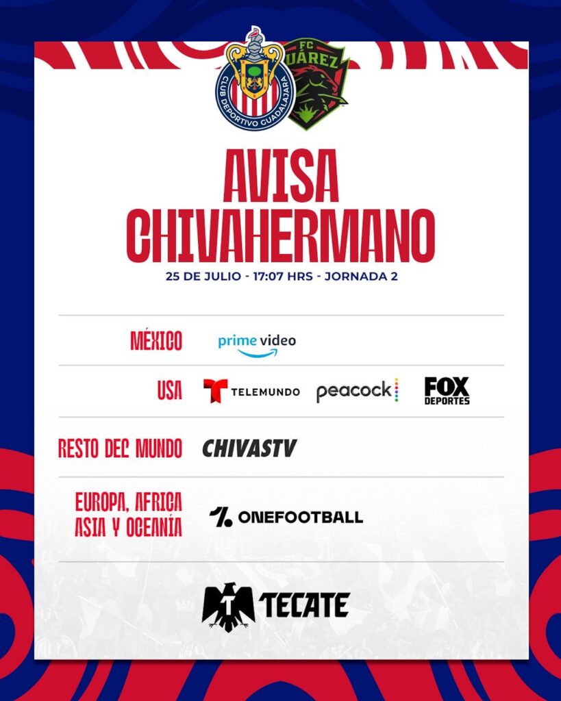 Chivas vs Juárez EN VIVO: horario y transmisión del partido HOY