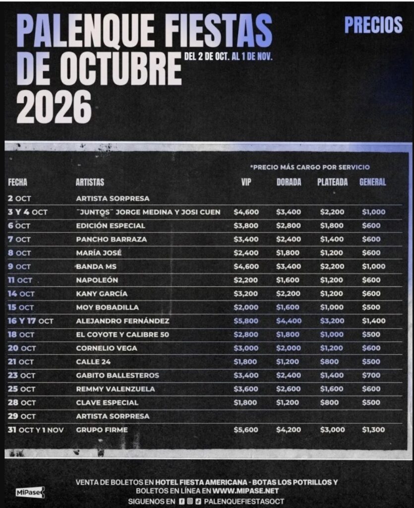 Desde $500 hasta $5,800: Estos son los precios oficiales del Palenque de Guadalajara 2026