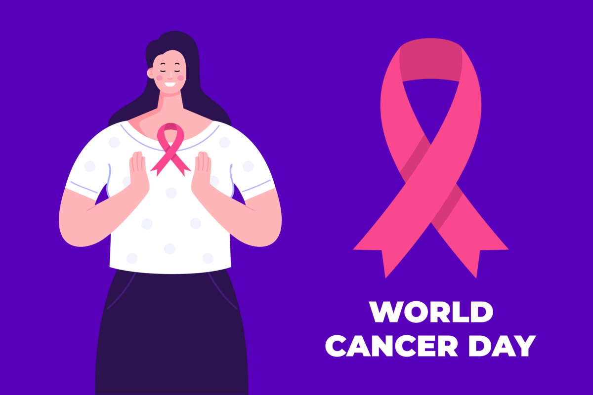 Ilustracion sobre el día mundial del cáncer