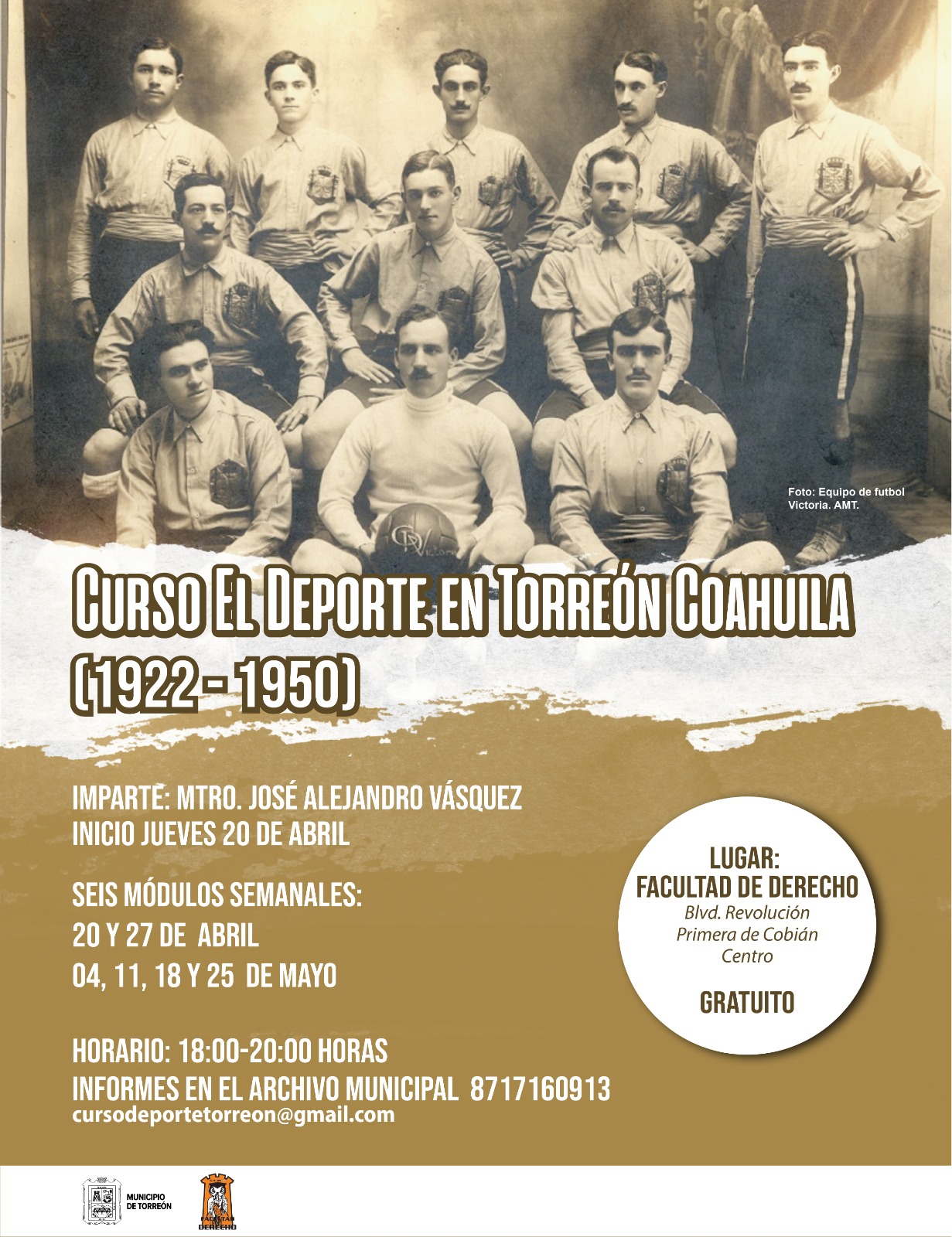 Impartirán curso sobre la historia del deporte en Torreón