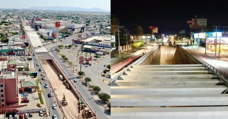 Sistema Vial Cuatro Caminos en Torreón presenta un avance del 85%