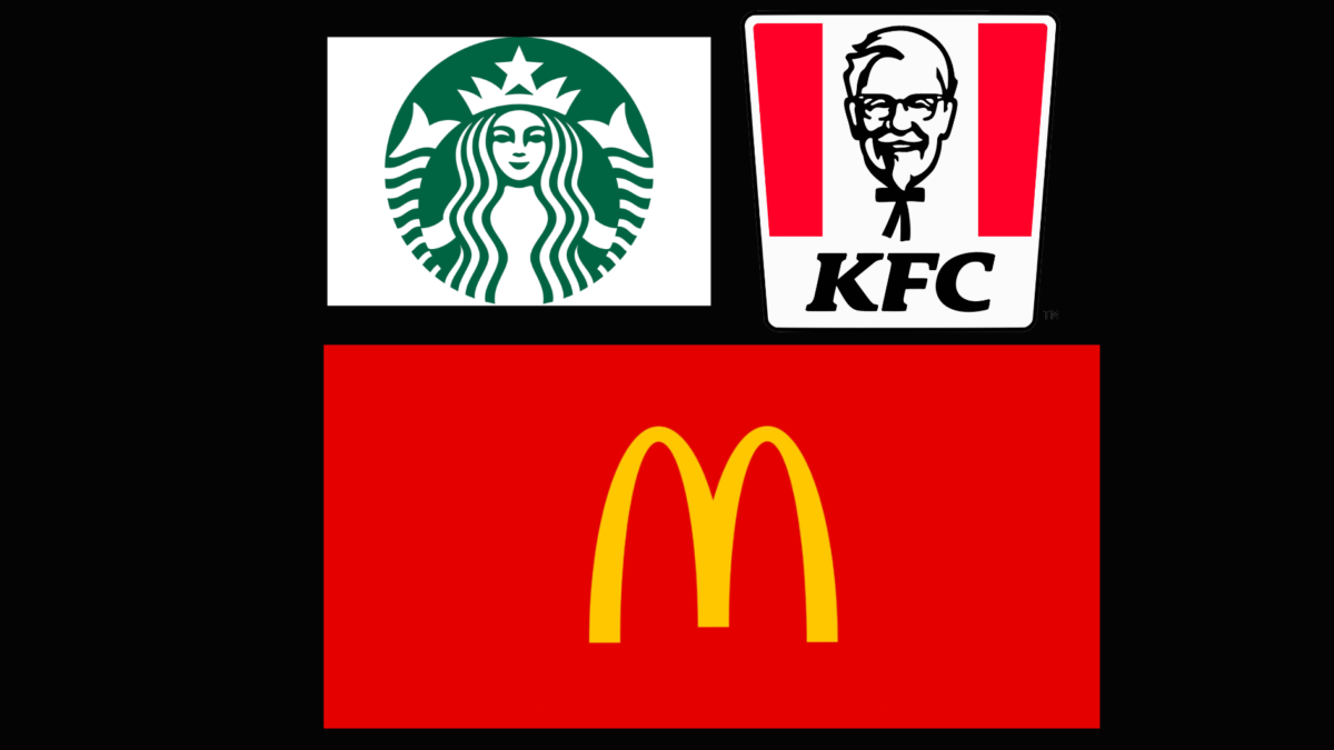 Logotipos de las 3 marcas de comida rápida más valiosas del mundo