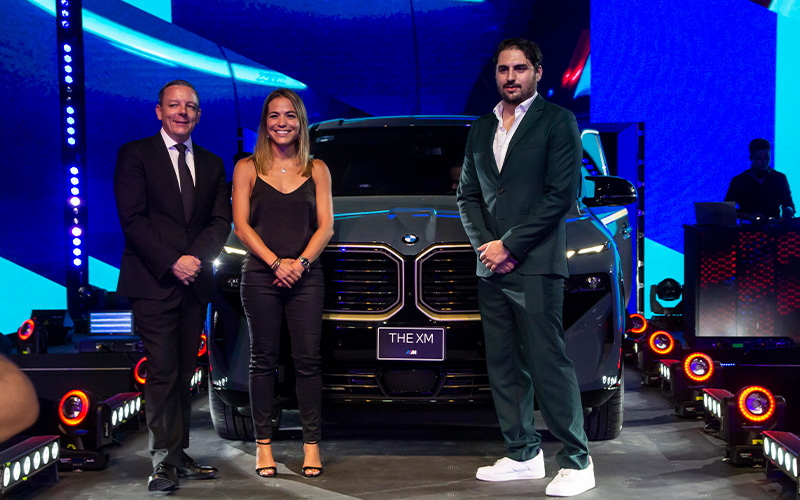 Diego Camargo, CEO BMW México; Alejandra Martínez, Head of Brand Latino América y Santiago Calles, XM Product Manager.