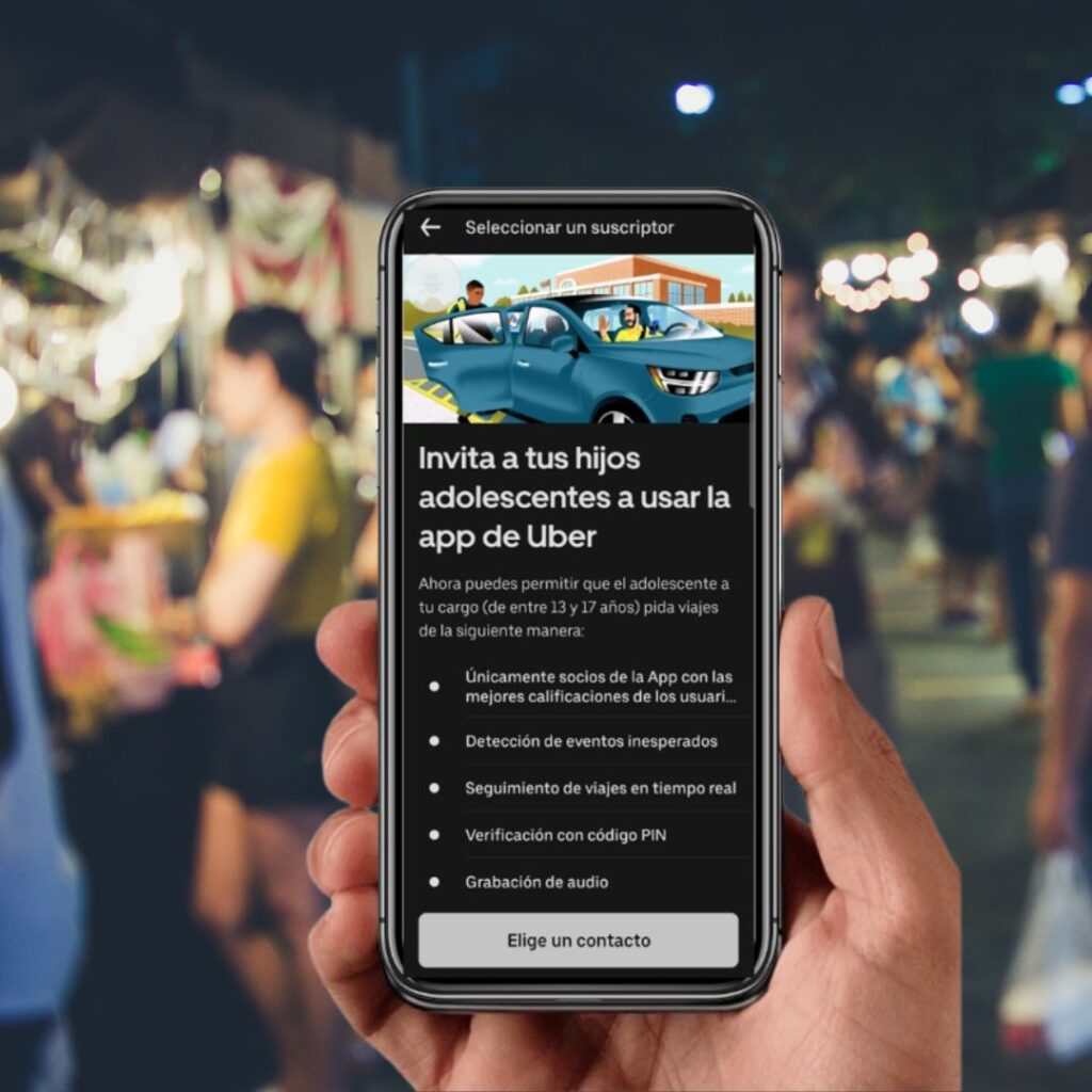 Funciones de Uber Teens para viajes de menores de edad en Guadalajara