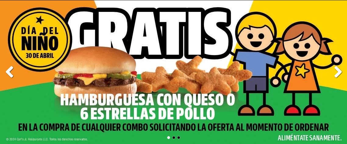 Carl's Jr Día del Niño Guadalajara 2024 hamburguesas gratis
