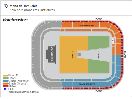 Zonas de boletos para el concierto de The Killers en Guadalajara en 2024 Estadio 3 de Marzo