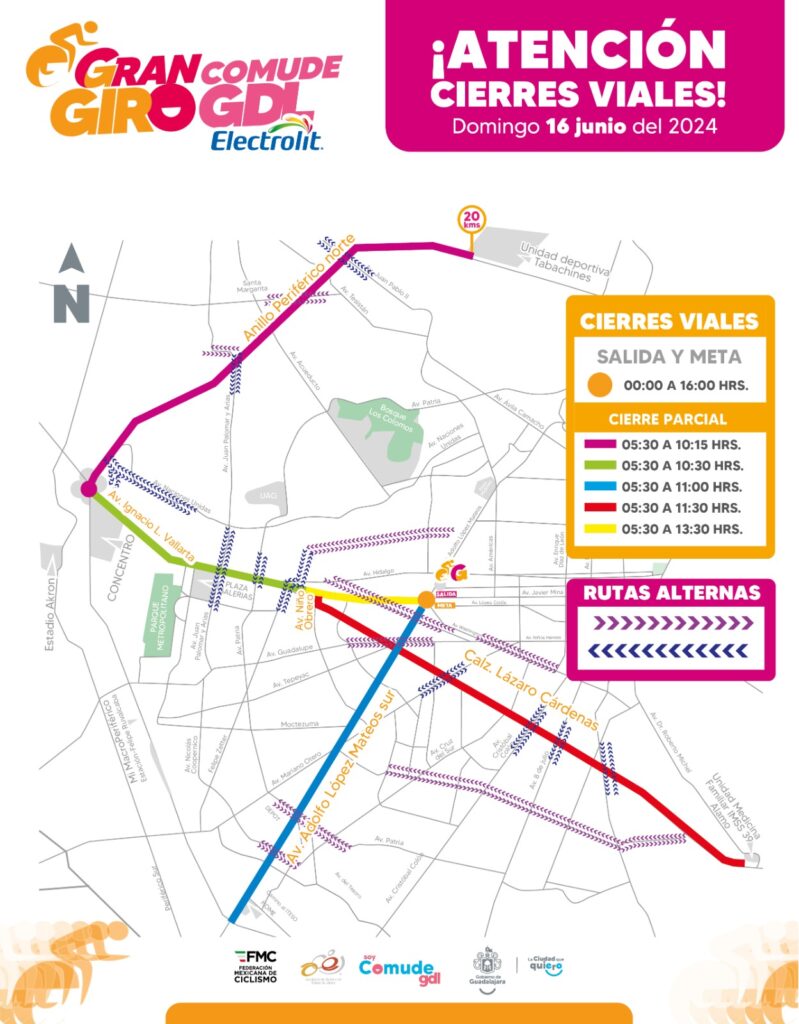 Gran Giro 2024 Guadalajara Cierre vial