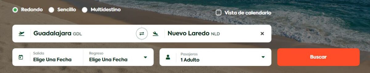 horarios y precio del vuelo Nuevo Laredo y Guadalajara por Viva Aerobus