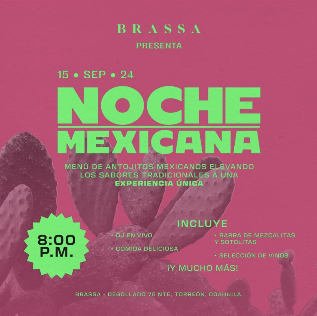 Brasea tendrá Noche Mexicana el 15 de septiembre