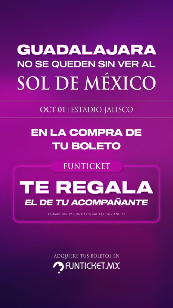 Promoción de boletos de Funticket para ver a Luis Miguel tour 2024.