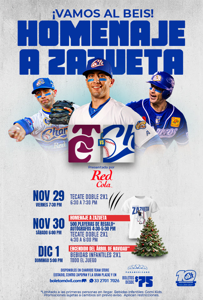 juego charros vs tomateros 30 noviembre 1 diciembre 2024