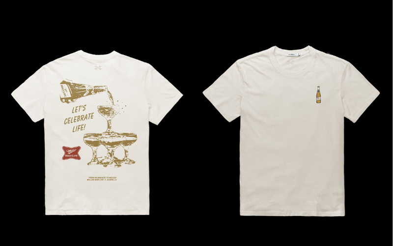 Playera Acapella x Miller High Life