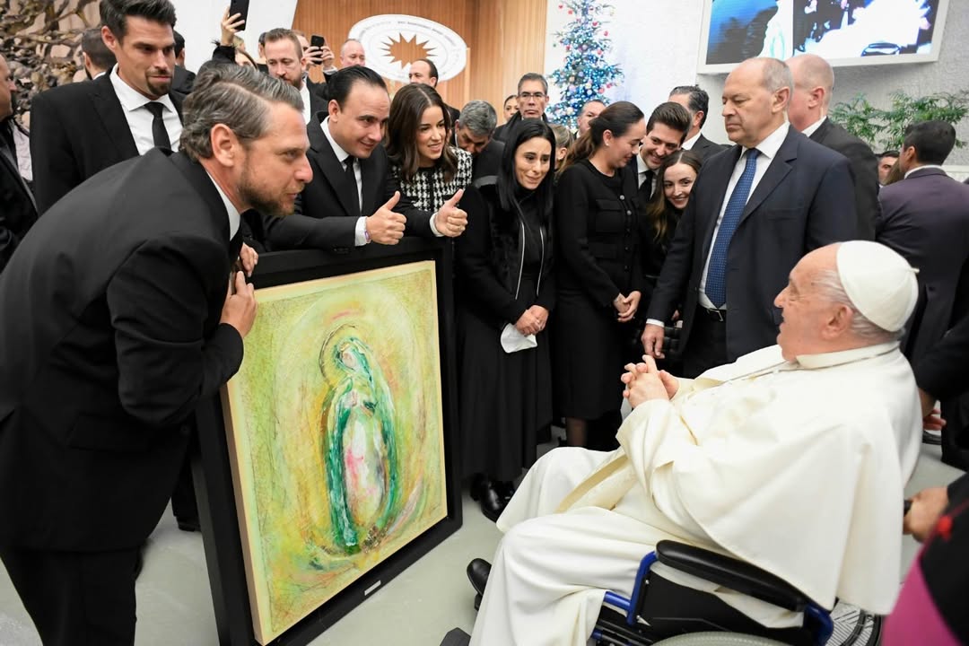 Manolo Jiménez y Sergio Dávila en audiencia con el Papa Francisco