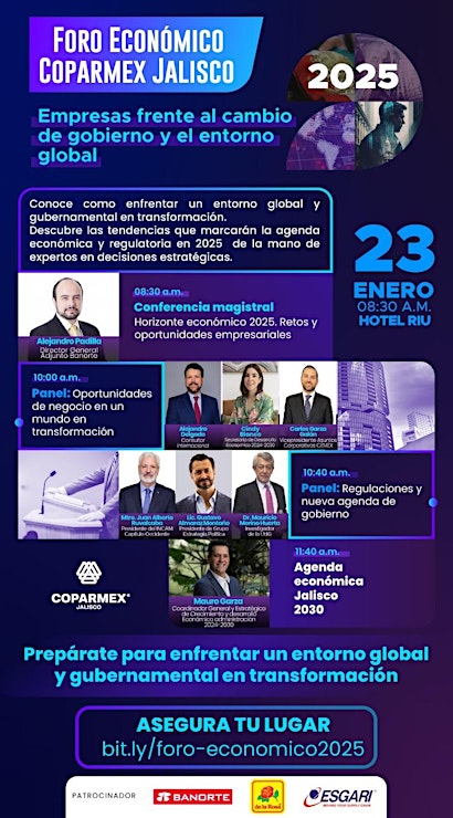 exponentes Foro Económico 2025 Coparmex Jalisco