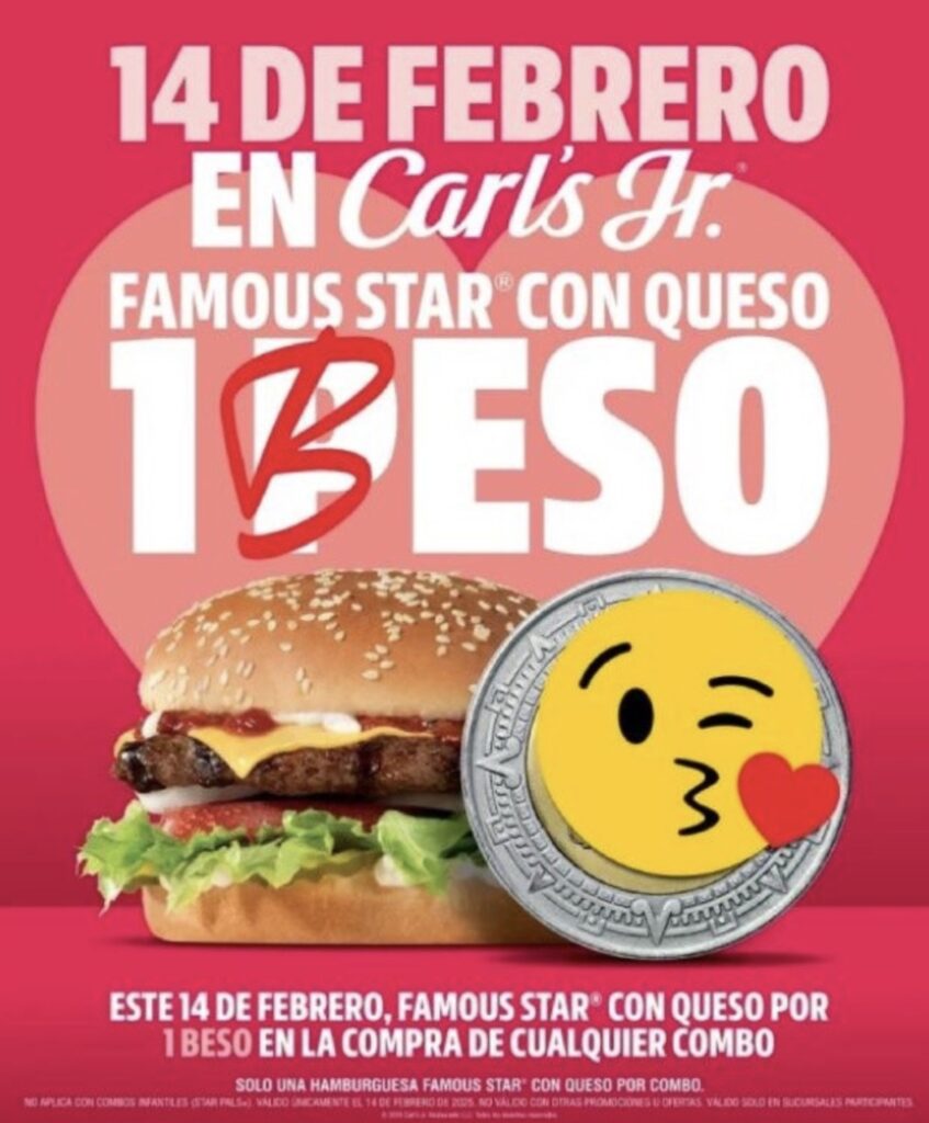 San Valentín 2025: Carl’s Jr. lanza promoción especial con hamburguesas gratis