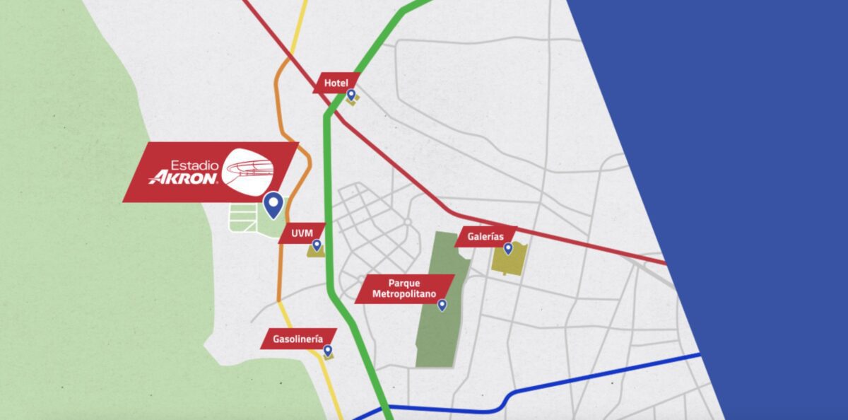 Mapa del Estadio Akron, previo al concierto de Shakira en Guadalajara