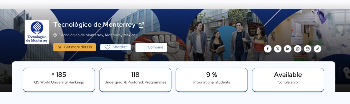 QS World University Rankings: Tec de Monterrey destaca en disciplinas clave