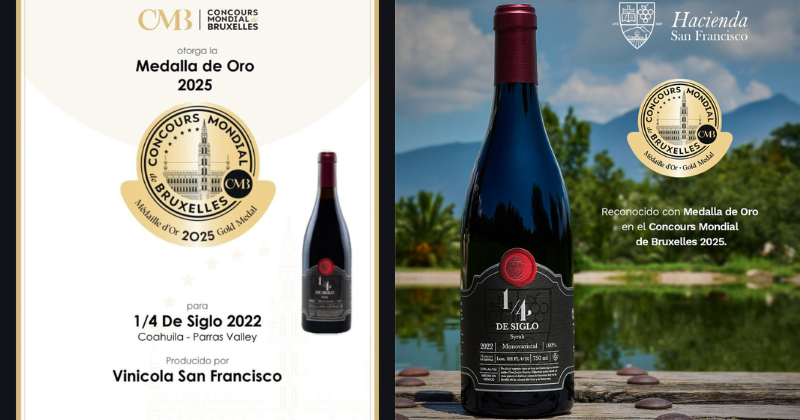 Con su 100% shiraz, 1/4 de Siglo 2022 de Vinícola Hacienda San Francisco se lleva la Medalla de Oro en el concurso internacional más relevante del sector vitivinícola