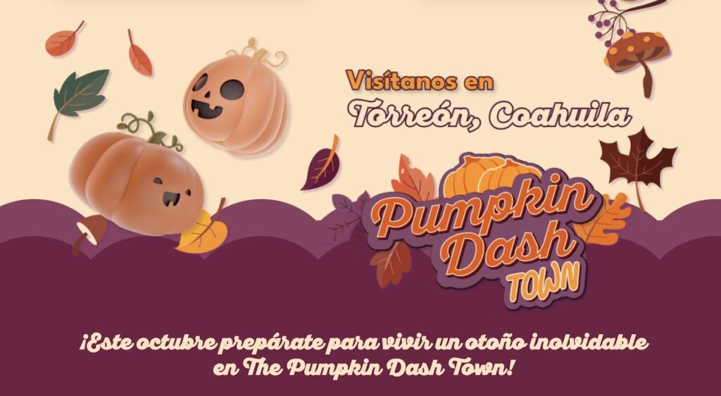 El Pumpkin Dash Town es uno de los eventos más esperados en Torreón para octubre 2025