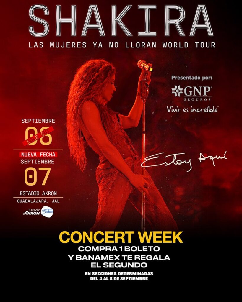 Shakira regresa a Guadalajara: lo que debes saber antes del concierto