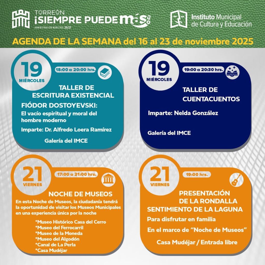 ¿No sabes qué hacer este fin de semana en Torreón? Aquí los mejores eventos