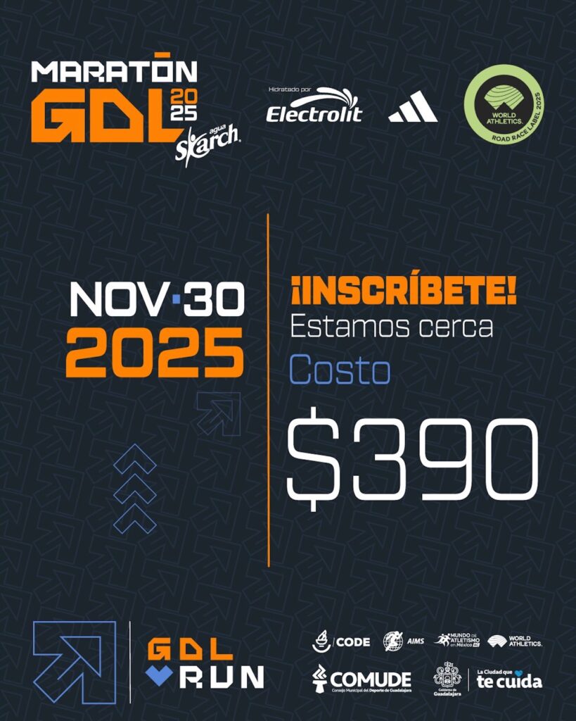 El Maratón Internacional de Guadalajara 2025 reunirá a miles de corredores