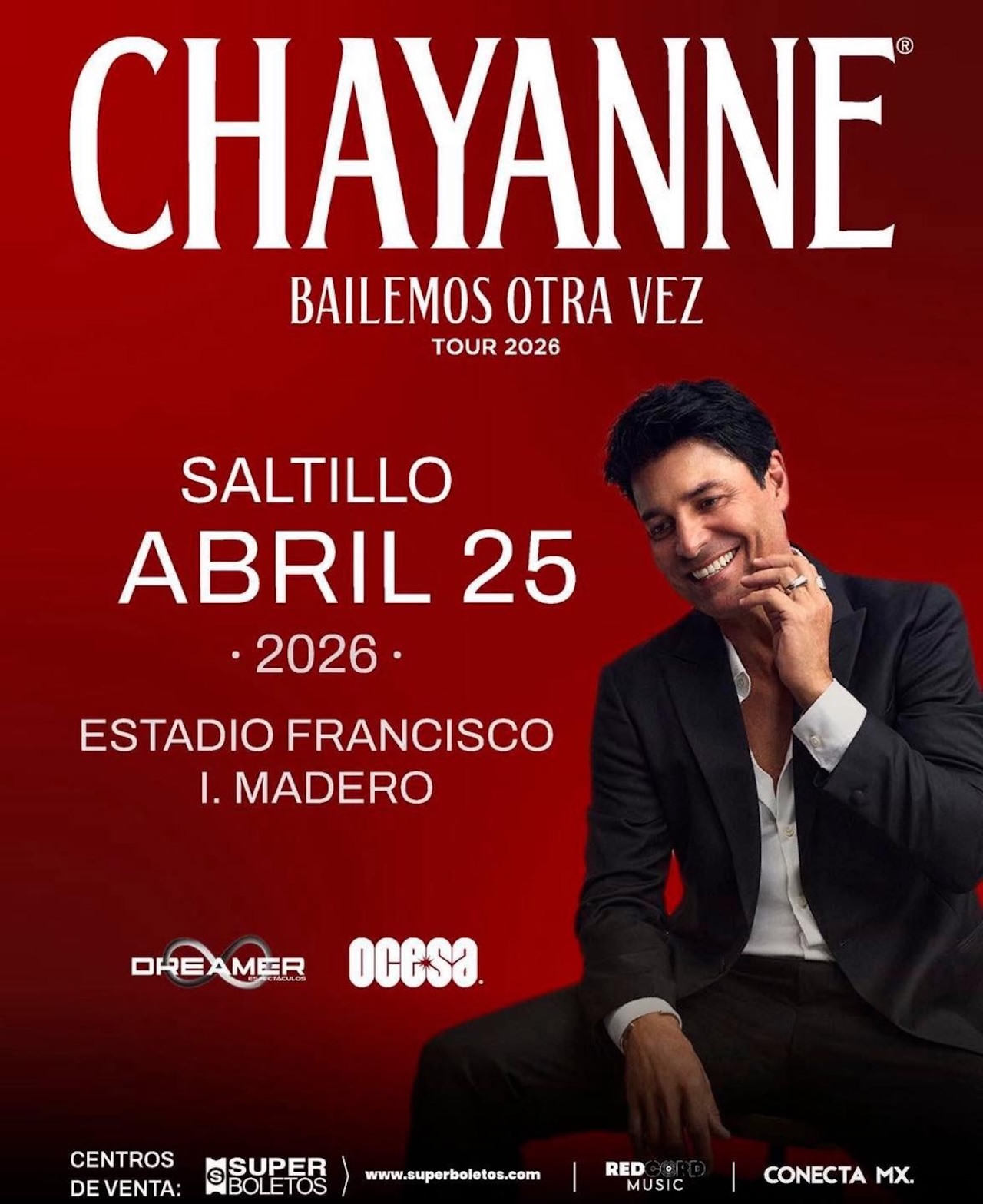 Chayanne llegará a Saltillo en 2026: Fecha, boletos y TODOS los ...