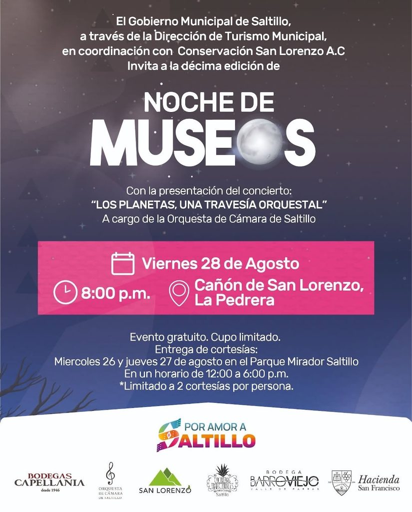 Saltillo tiene planes para todos este fin de semana; no te pierdas la Noche de Museos