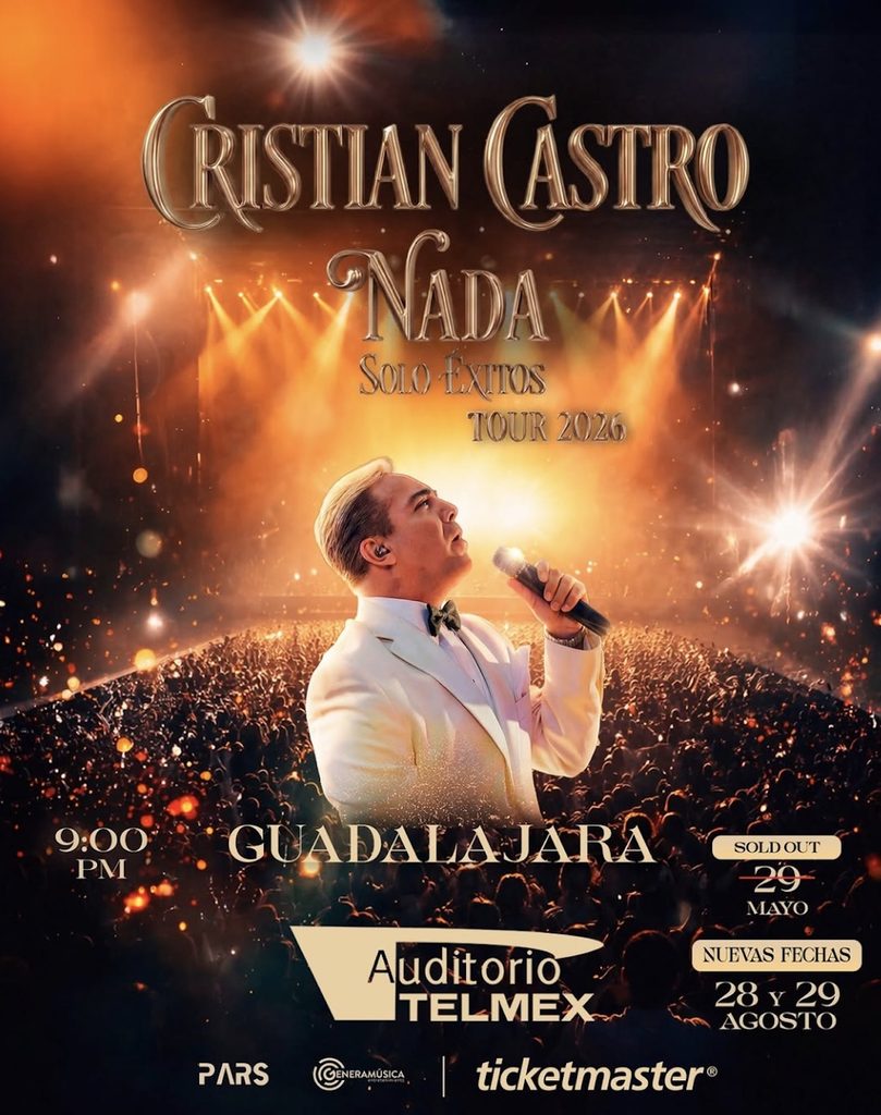 Cristian Castro se presentará en Guadalajara este fin de semana: Aquí más eventos