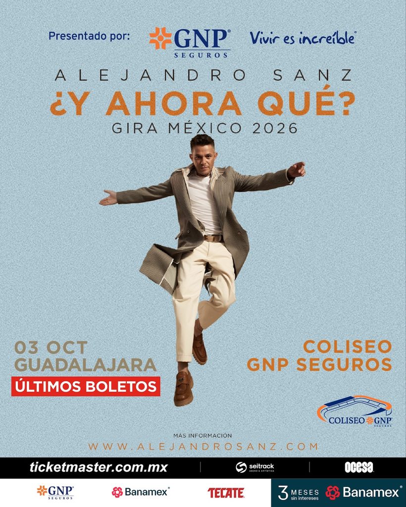 Próximos conciertos en el Coliseo GNP Seguros de Guadalajara