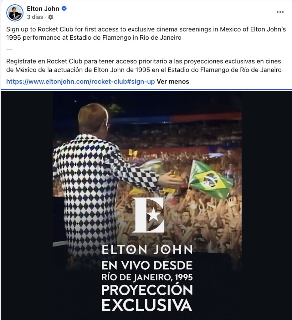 Antes de sus conciertos de despedida en México, podrás ver gratis a Elton John en la Sala Cineforo y la Cineteca UdeG.