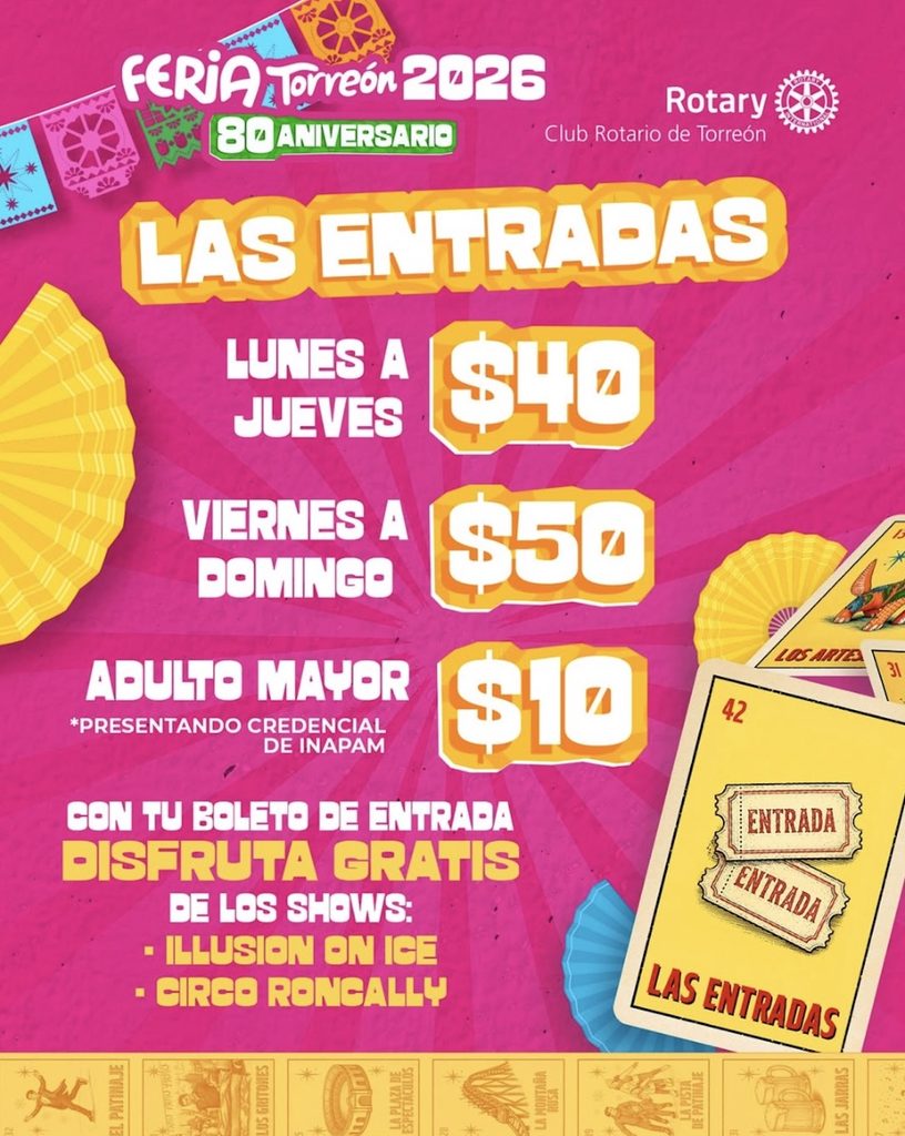 Estos son los precios oficiales de la Feria de Torreón 2026