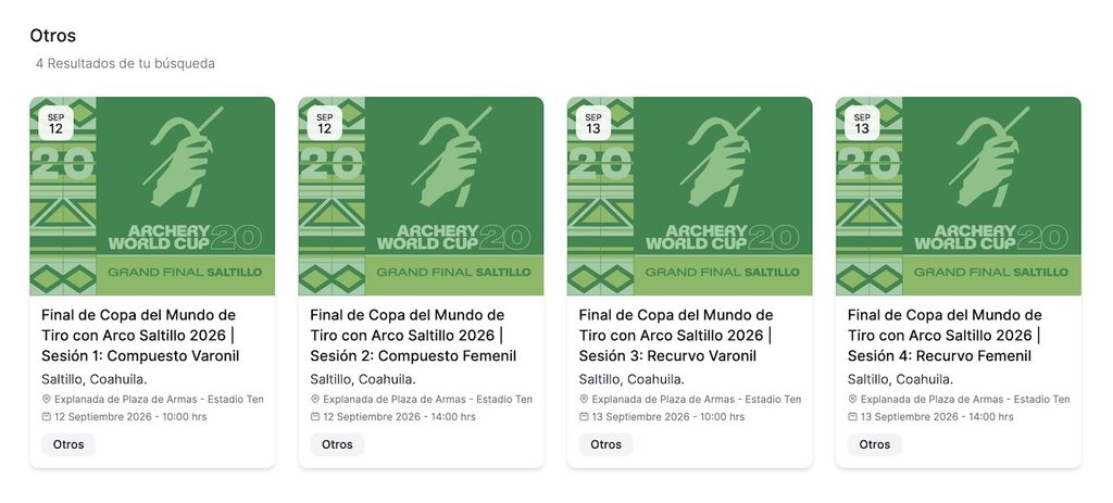 Horarios y sesiones de la Final Mundial de Tiro con Arco 2026 en Saltillo
