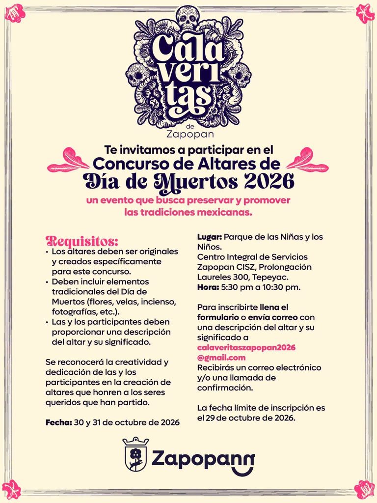 Calaveritas 2026: Programa del Día de Muertos en Zapopan